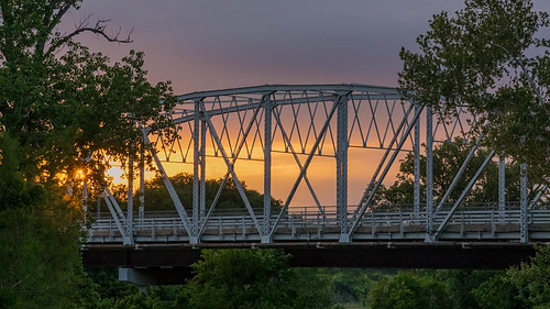 road street old bridge sunset river highway texas unitedstates loop 150 coloradoriver chestnut sunburst bastrop photoshopprocessedimages yahooweatherproject