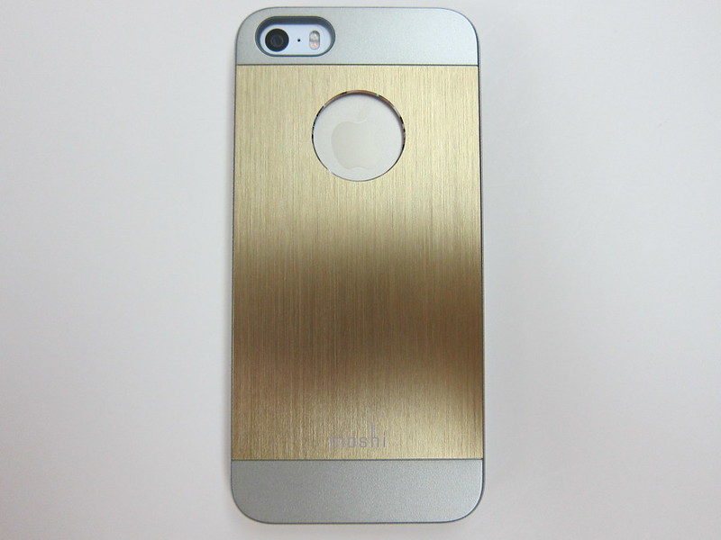 Moshi iGlaze Armour (Bronze) - With iPhone 5s (Gold) Back View