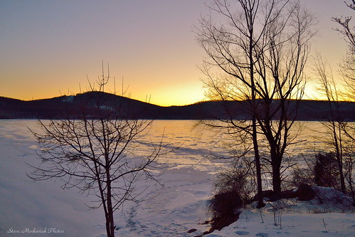 winter sunset lake snow nikon reservoir paintedsky monksville monksvillereservoir d3100 smack53