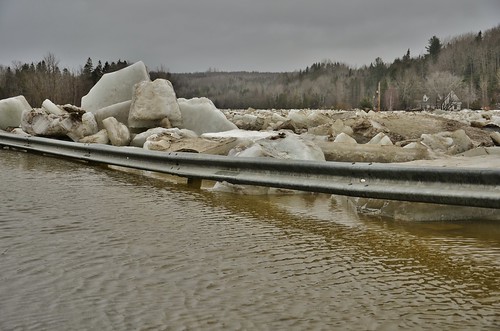 new canada ice water river spring flooding flood belleville brunswick april jam thaw inundation meduxnekeag