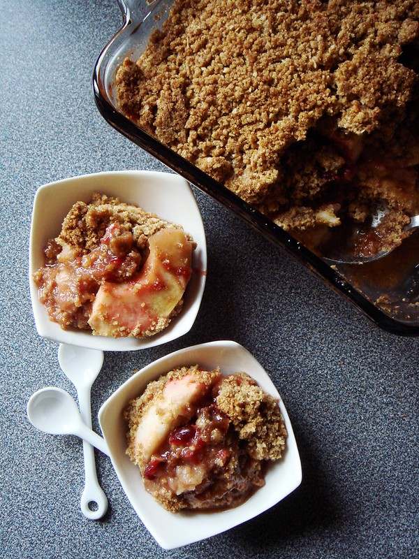Cranberry Sauce Apple Crumble with Port & Figs
