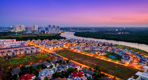 sunset river twilight dusk violet vietnam residence newurban phumyhung quan7 bietthuchateau