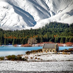 Church of the Good Shepard Lake Tekapo #tekapo #newzealand #church #snow #latergram