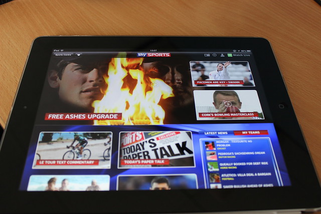 Sky Sports on an iPad