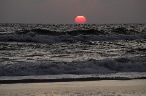 sunset sea sun beach denmark waves