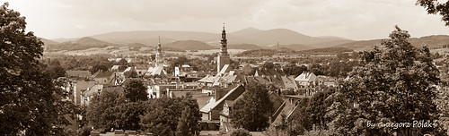 panorama sepia town poland polska góry sudety sudeten kamiennagóra dolnośląskie dolnyśląsk
