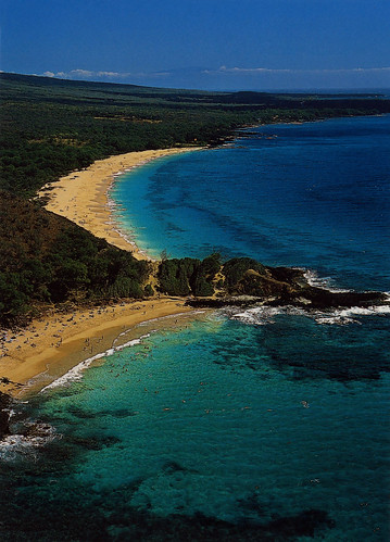 ocean blue green beach hawaii us postcard maui front hi