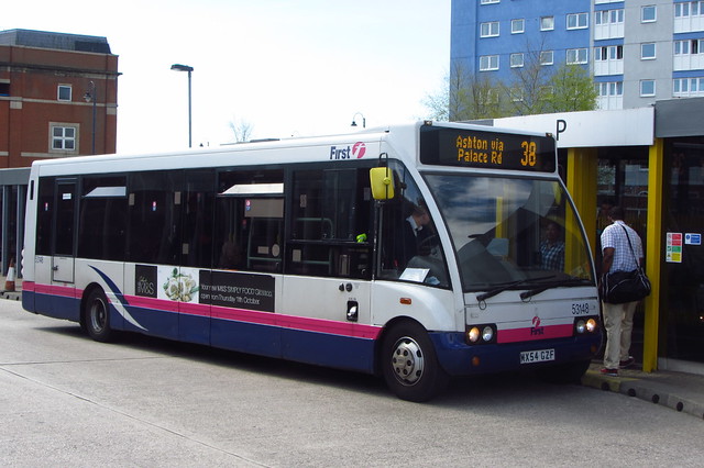 Optare Solo First Greater Manchester MX54 GZF, Ashton-under-Lyne bus station