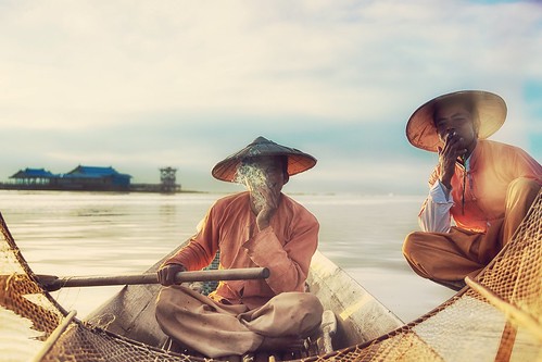 sunrise documentary hat cigarettes boat smoke lake inle fisherman asia burma mimokhairphotography myanmar travel