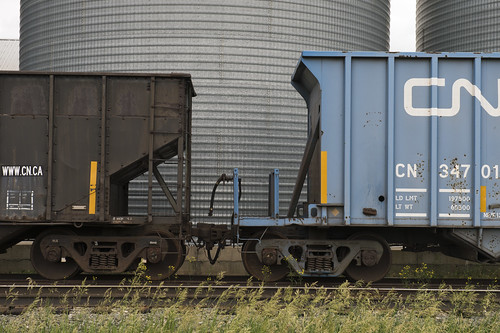 two canada rural train grain tracks railway alberta transportaion cnr hoppercars grainbins rollingstock canadiannationalrailway rairwaycars