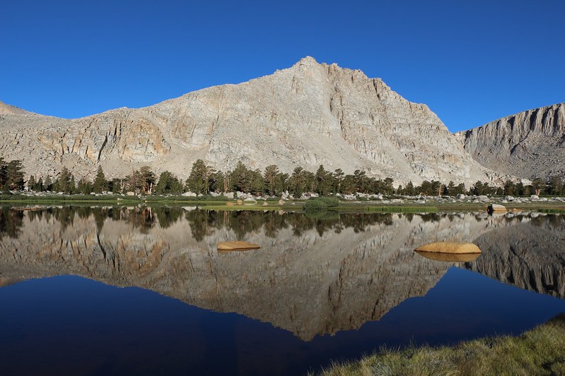 Reflection of Peak 12369 (Army Pass Point) from our campsite the next morning.