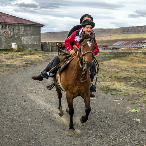 horse rider boy gaucho hat patagonia