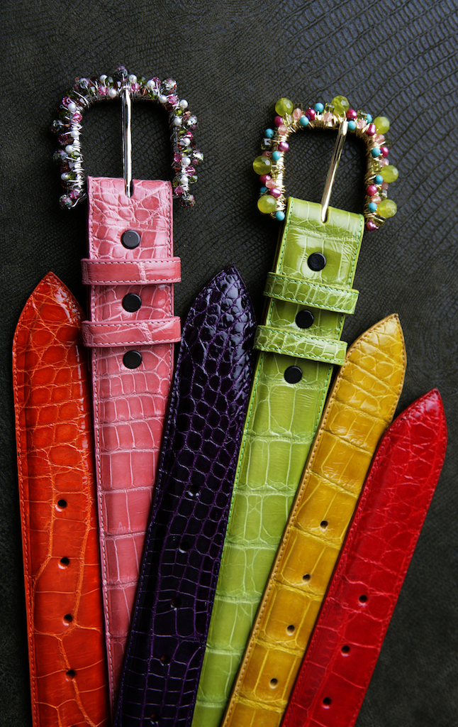 Colorful Crocodile Belts, red, green, purple, yellow, pink, photography art, for home and office décor. Title is: 139