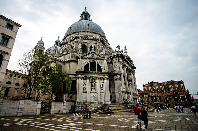 The iconic Santa Maria della Salute church at the head of Venice's Grand Canal.