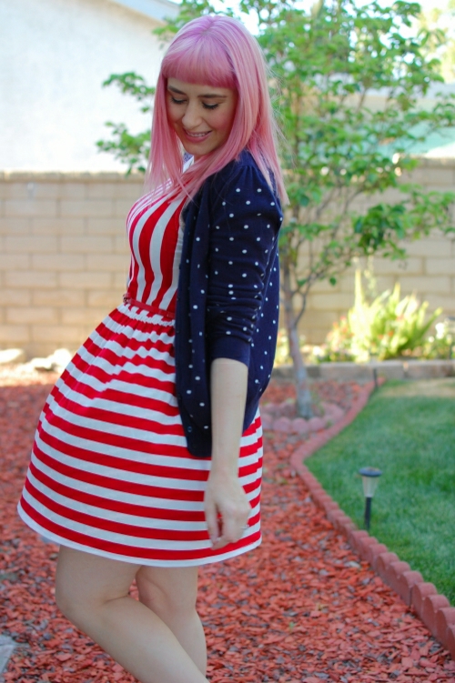 Ruche striped dress 2
