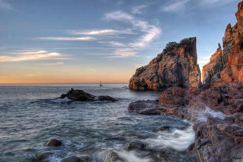 costabrava calas´aguia blanes cataluña mar mediterraneo amanecer sunset marina paisaje