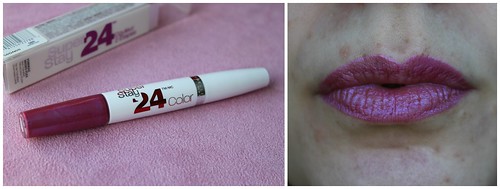 Maybelline Super Stay 24 hour lip glos stick australian beauty review ausbeautyreview blog blogger aussie honest long lasting drugstore priceline affordable makeup cosmetics pink red 85 lasting lilac