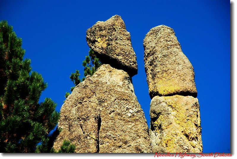 The needle-like granite formations along the highway 14