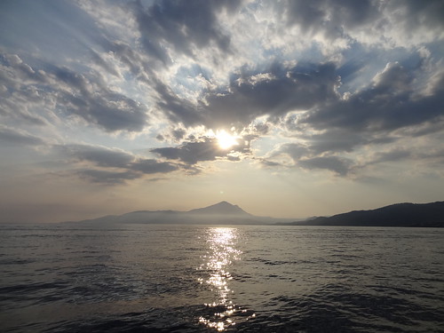 sunset sea summer sun clouds boat horizon 2012 sapri cilento landscaoe policastro mediterrean villammare bulgheria