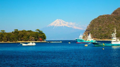 winter mountain japan port bluesky shizuoka mtfuji heda seagulf izupeninsula surugagulf