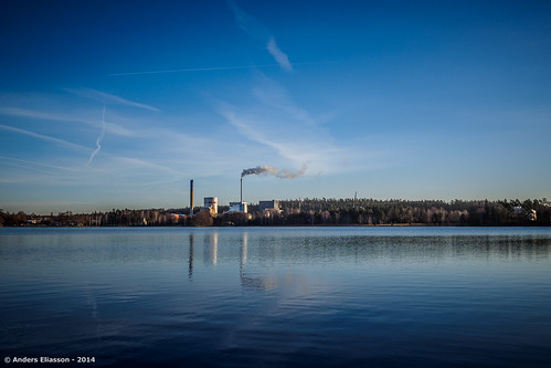 blue sky color water sverige powerplant växjö kronobergslän olympusomdem1 olympus17mmf18mft