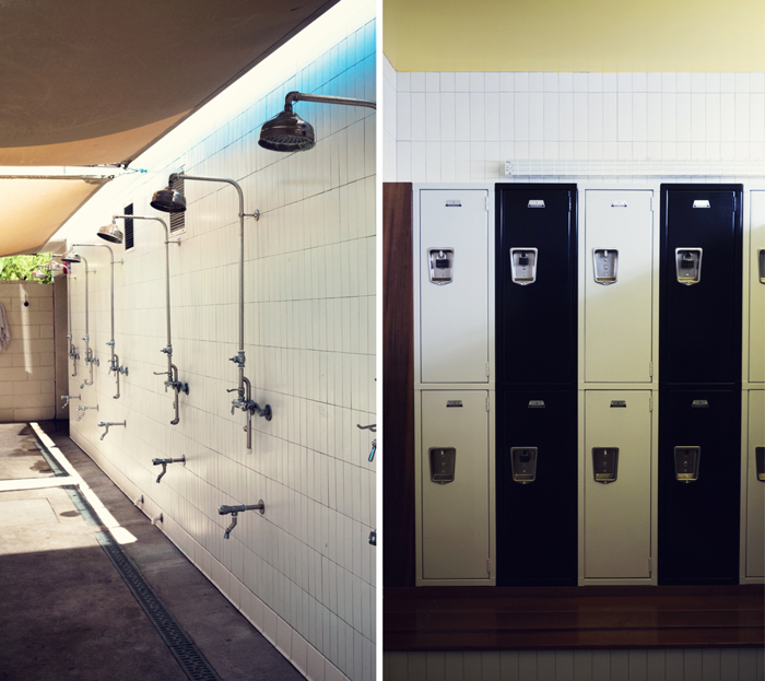 Showers and Lockers at Ace Hotel & Swim Club in Palm Springs
