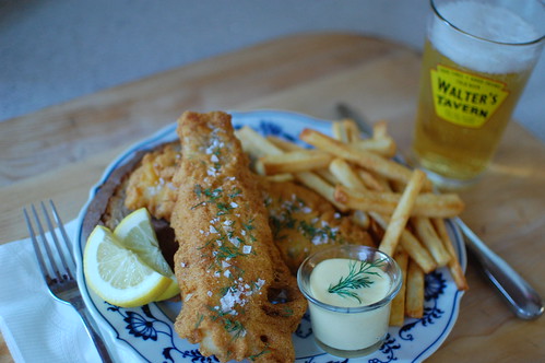 Fish and Chips with Malt Vinegar Mayonnaise Alice