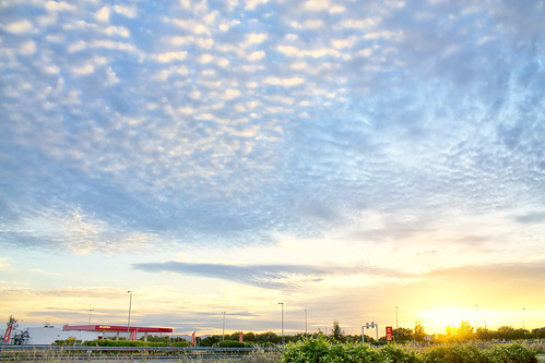 sunset sky sun portugal station clouds petrol