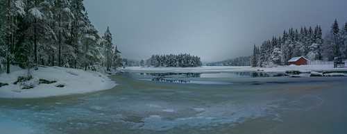 winter panorama mist lake snow cold color ice water oslo norway forest landscape samsung february skjærsjøen nx210 skjærsjøendam