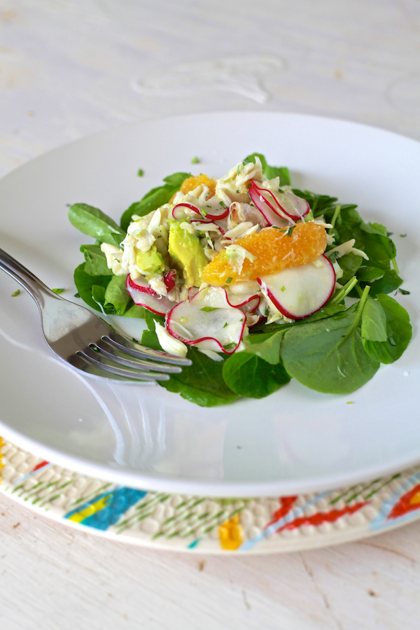 Simple & fresh Crab, Radish & Avocado Salad by TheNoshery.com