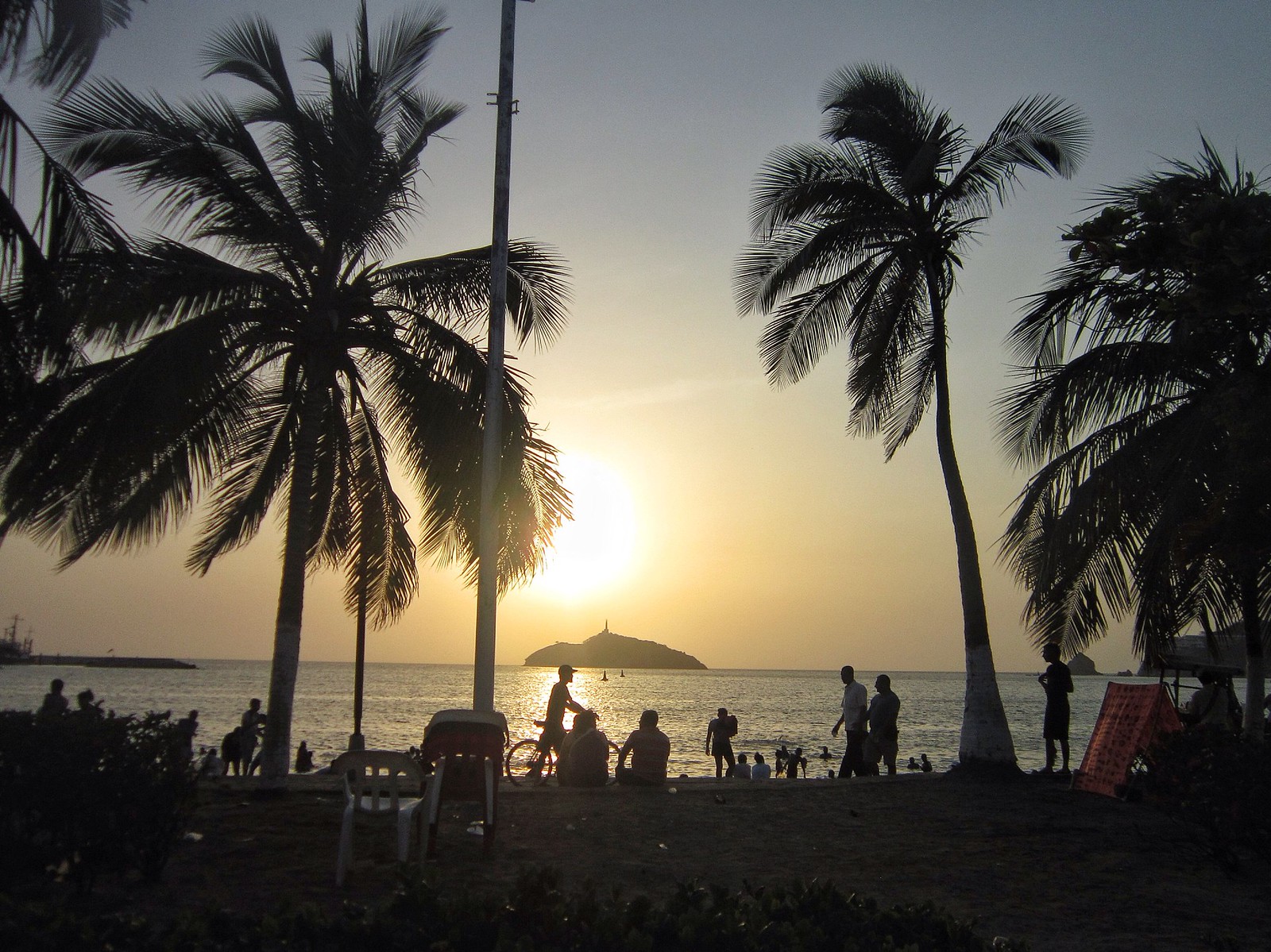 Sunset at the beach in Santa Marta, Colombia