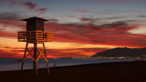 sunset beach playa malaga caladelmoral candilazo