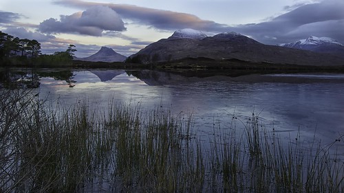 morning mountain sunrise landscape dawn scotland highlands loch sutherland stacpollaidh assynt culmor dromannan