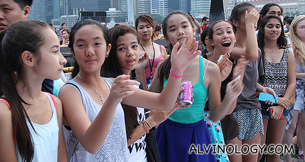 Excited teens at the event 