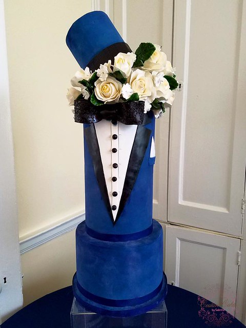 Tuxedo Inspired Grooms Cake from Couture Cakes by Sabrina