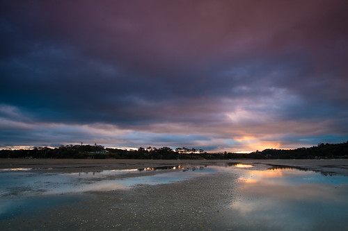 sunset newzealand sky reflection beach clouds sand dusk auckland whitford