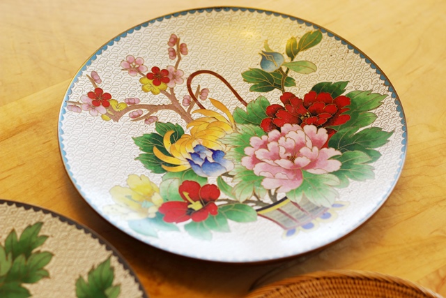 metal plate with flower pattern, from China