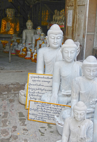 on the Street of Stone Carvers in Mandalay, 1000 Buddhas