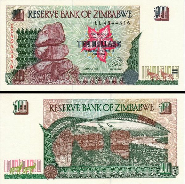 10 Dolárov Zimbabwe 1997, Pick 6