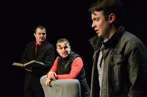 Paul King, Scott Oakley and Daniel Dyer in Bobby Gould in Hell. Photo © Northern Spark Theatre Company
