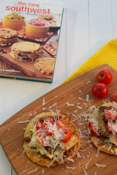 Chorizo and Cumin Roasted Fingerling Potatoes Breakfast Tostadas #CookbookSpotlight #TheNewSouthwest