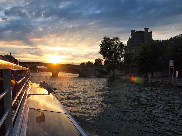 Paris Seine cruise at sunset