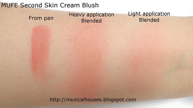 MUFE HD Cream Blush Second Skin blending swatch