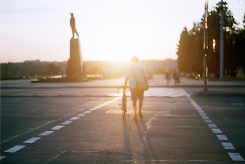 road light boy sunset sun film bike analog 35mm stunning postman foreveryoung kiev19