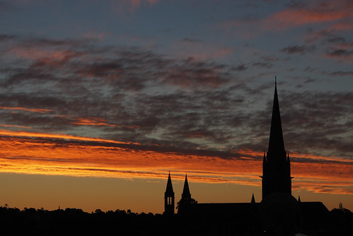 morning sunset sun building church silhouette cathedral bendigo