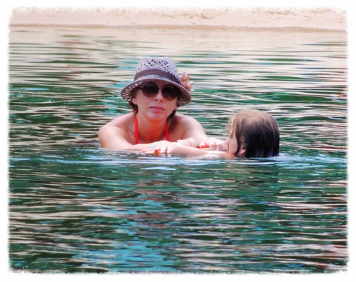 family summer portrait usa lake water hat sunglasses swimming fun texas floating niece greatniece deepeasttexas texasscenes