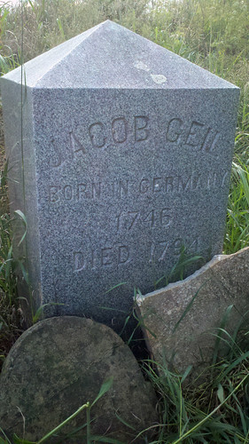 Jacob Geil, 1746-1794, born in Germany, died in Broadway, Virginia, tombstone 1913, photo in 2013 by MennoniteArchivesofVirginia