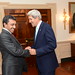 Secretary Kerry Shakes Hands With UAE Foreign Minister Sheikh Abdullah bin Zayed Al Nahyan
