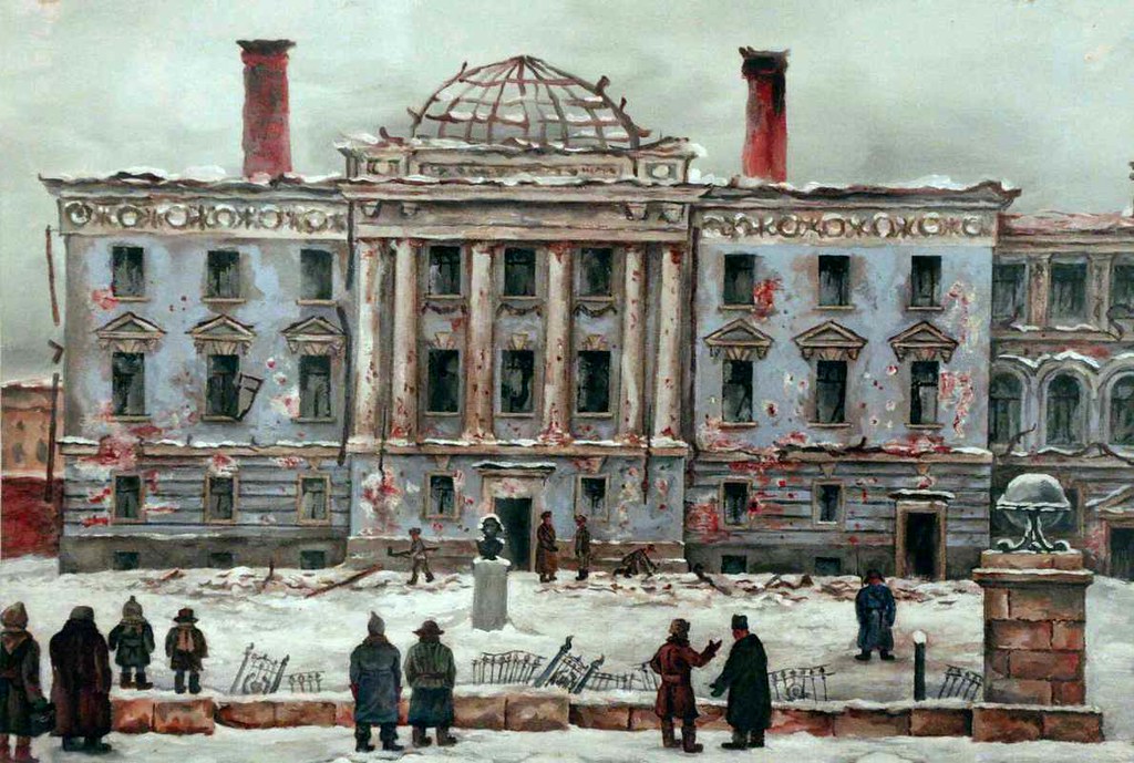 1941 год. После падения бомбы. Рисунок Б.С. Земенкова