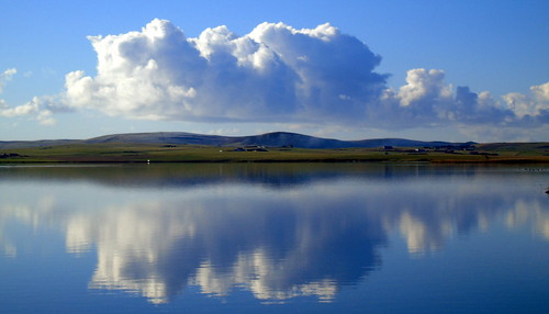 orkney island reflection harrayloch harray beautiful blue bay scotland sea scenery sky sony still